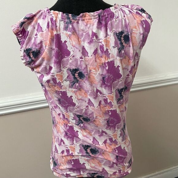 Ann Taylor Loft Floral Tank Top with Banded Bottom - Picture 3 of 5